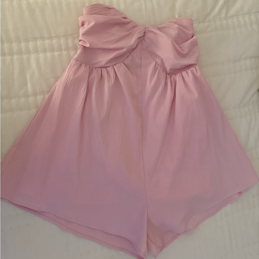Fashion Nova Light Pink Strapless romper